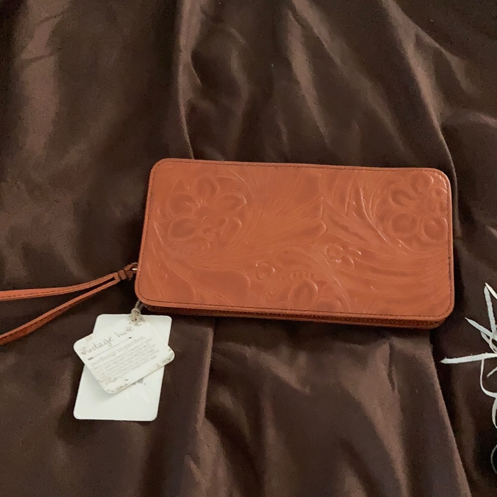 HOBO embossed hide leather wallet